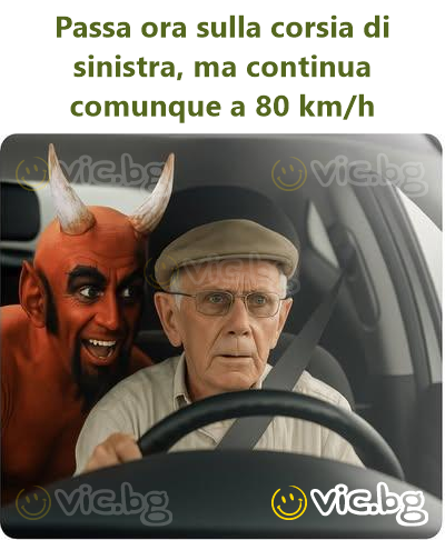 Passa ora sulla corsia di sinistra, ma continua comunque a 80 km/h