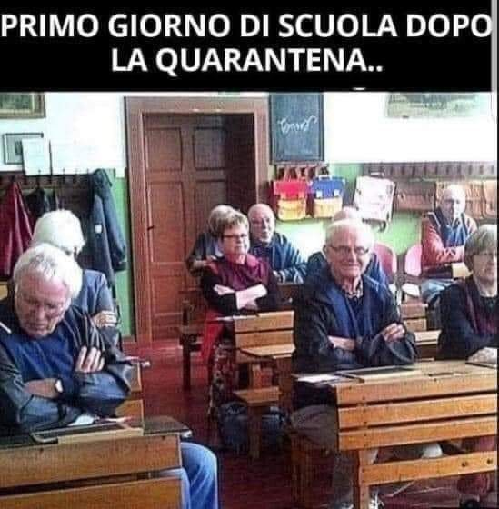 Primo giorno dl scuola dopla quarantena..