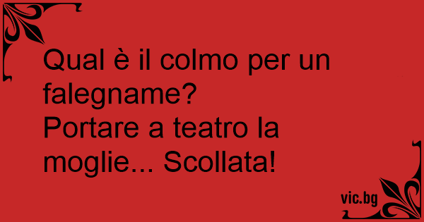 Qual E Il Colmo Per Un Falegname Portare A Teatro La Moglie Scollata