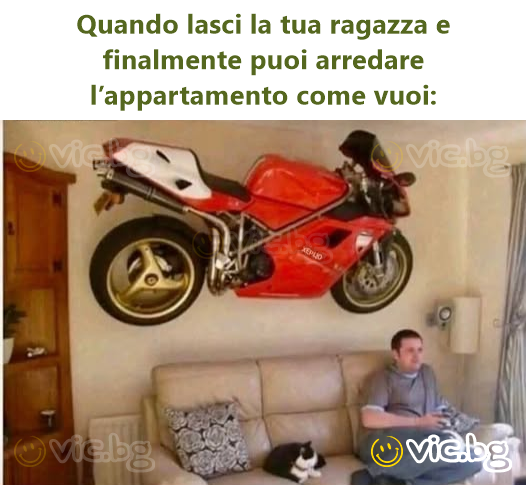 Quando lasci la tua ragazza e finalmente puoi arredare l’appartamento come vuoi: