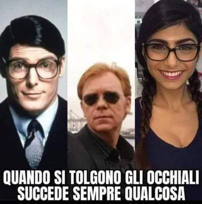 Quando si tolgono gli occhiali succede sempre qualcosa