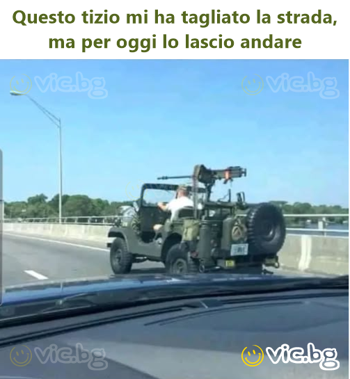 Questo tizio mi ha tagliato la strada, ma per oggi lo lascio andare