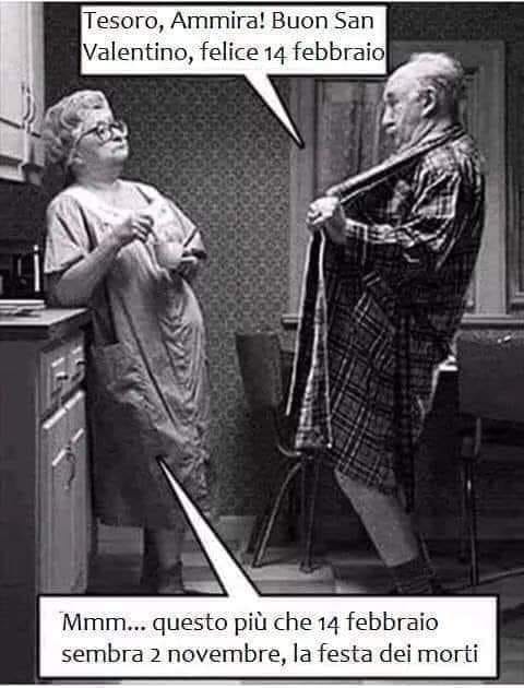 Tesoro, Ammira! Buon San Valentino, felice 14 febbraio. Mmm... questo piu che 14 febbraio sembra 2 novembre, Ia festa dei morti.