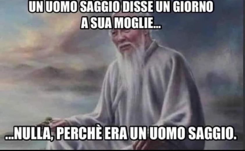 Un uomo saggio disse un giorno a sua moglie... - Nulla, perchè era un uomo saggio.