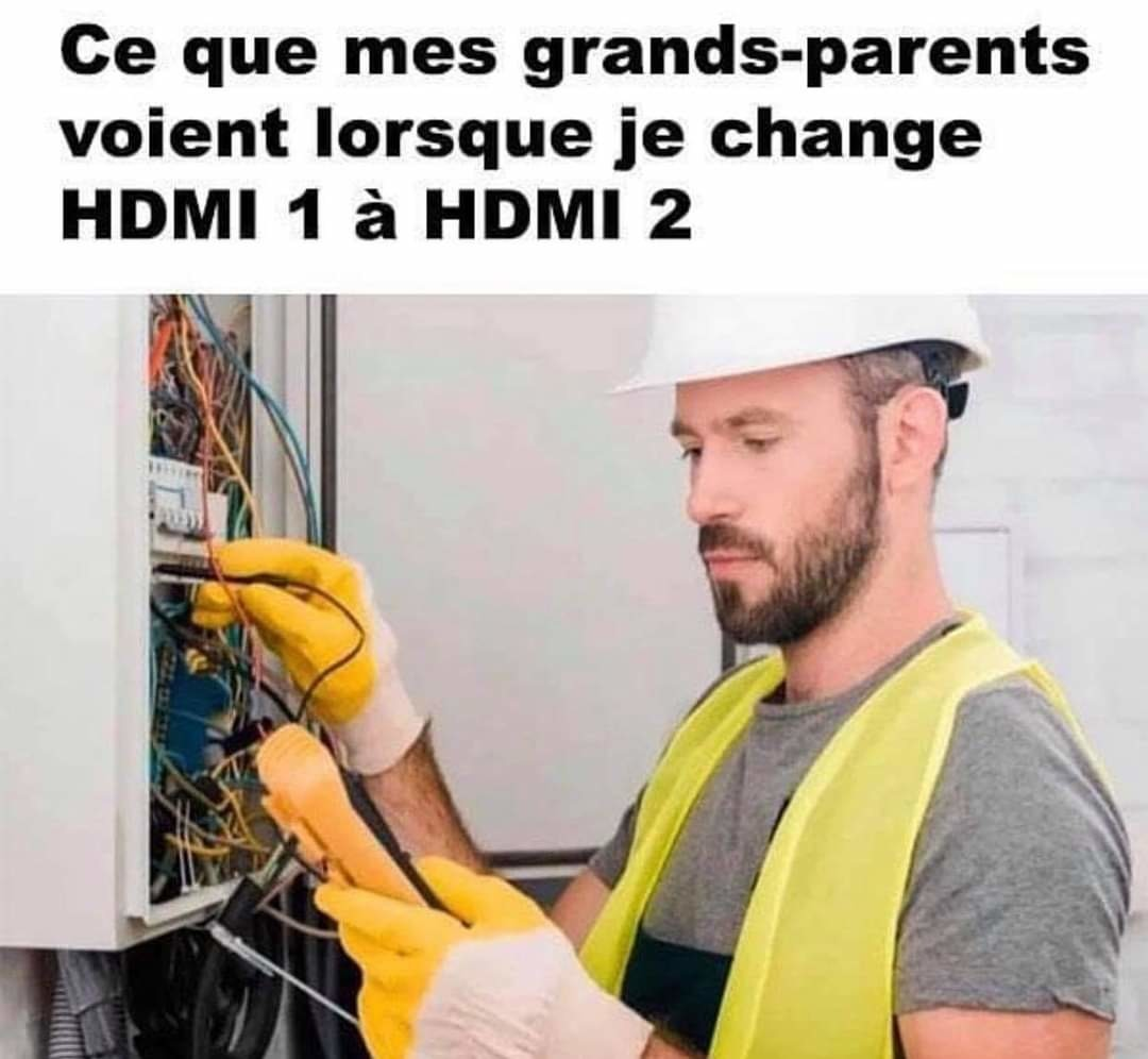 Ce que mes grands-parents voient lorsque je change HDMI 1 à HDMI 2