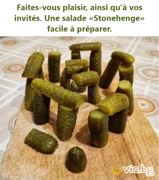 Faites-vous plaisir, ainsi qu'à vos invités. Une salade «Stonehenge» facile à préparer.