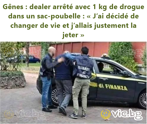 Gênes : dealer arrêté avec 1 kg de drogue dans un sac-poubelle : « J’ai décidé de changer de vie et j’allais justement la jeter »