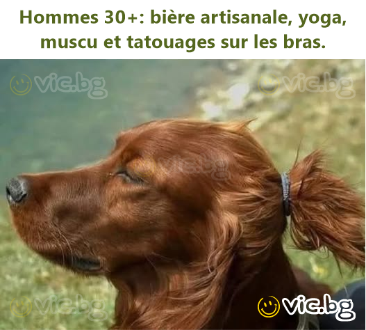 Hommes 30+: bière artisanale, yoga, muscu et tatouages sur les bras.