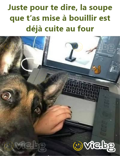 Juste pour te dire, la soupe que t’as mise à bouillir est déjà cuite au four