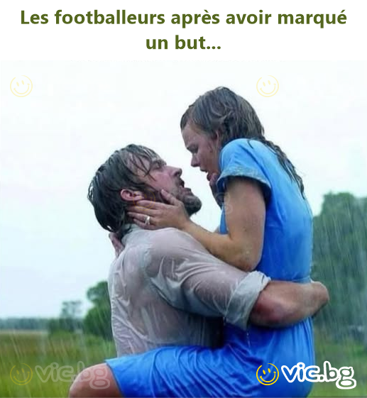 Les footballeurs après avoir marqué un but...