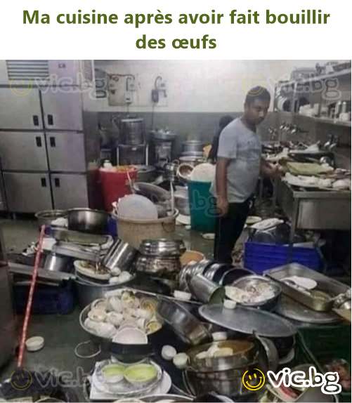Ma cuisine après avoir fait bouillir des œufs