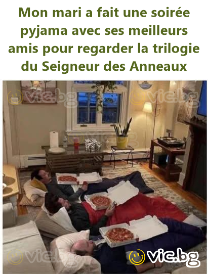 Mon mari a fait une soirée pyjama avec ses meilleurs amis pour regarder la trilogie du Seigneur des Anneaux