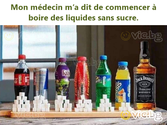 Mon médecin m’a dit de commencer à boire des liquides sans sucre.