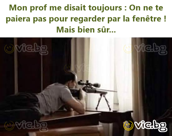 Mon prof me disait toujours : On ne te paiera pas pour regarder par la fenêtre ! Mais bien sûr...