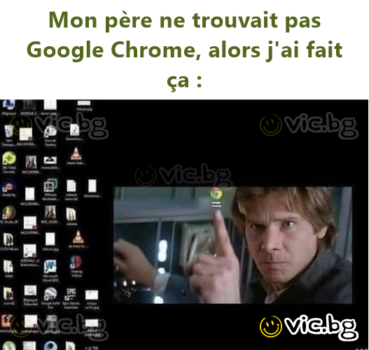 Mon père ne trouvait pas Google Chrome, alors j'ai fait ça :