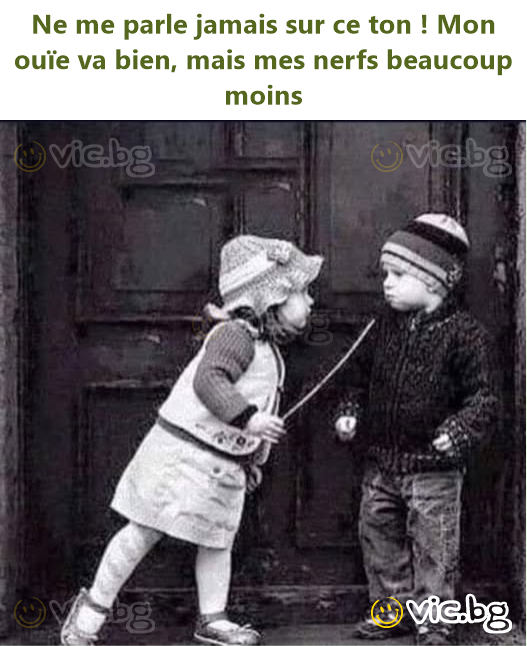 Ne me parle jamais sur ce ton ! Mon ouïe va bien, mais mes nerfs beaucoup moins