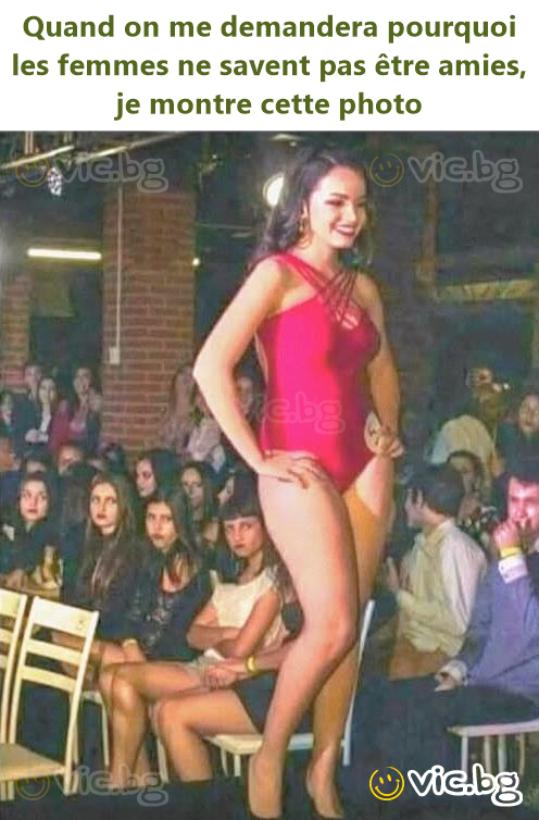 Quand on me demandera pourquoi les femmes ne savent pas être amies, je montre cette photo