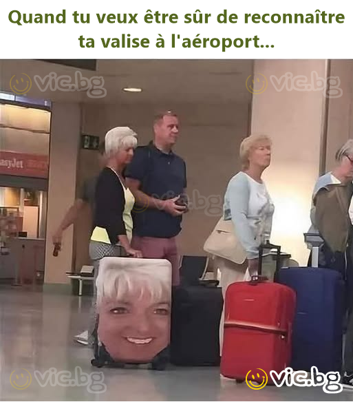 Quand tu veux être sûr de reconnaître ta valise à l'aéroport...