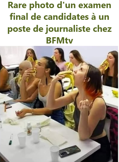Rare photo d'un examen final de candidates à un poste de journaliste chez BFMtv