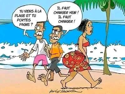 Tu viens à la plage et tu portespagne? Il faut changer hen ! Il faut changer !