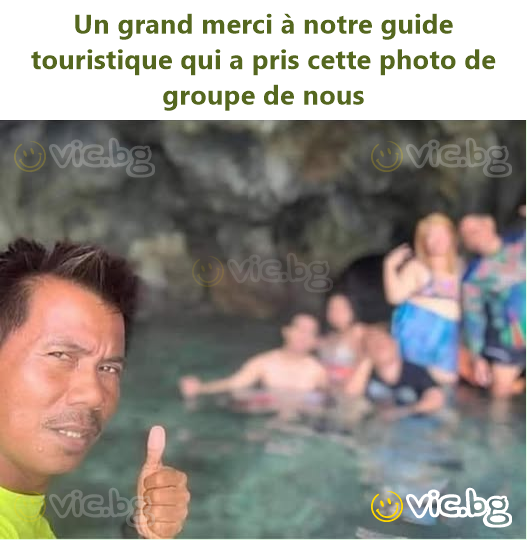 Un grand merci à notre guide touristique qui a pris cette photo de groupe de nous