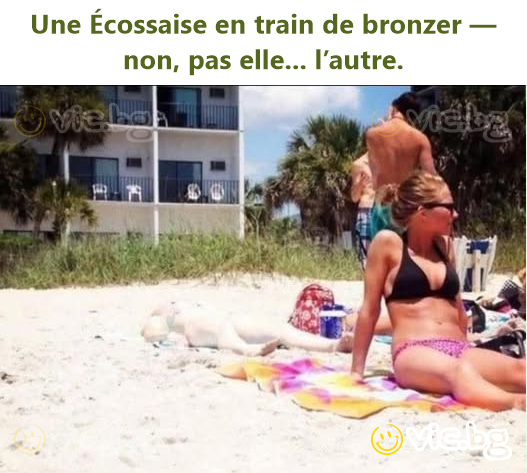 Une Écossaise en train de bronzer — non, pas elle... l’autre.