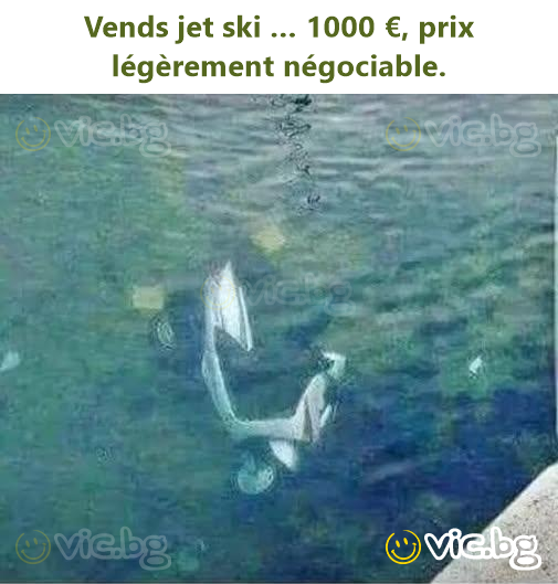 Vends jet ski … 1000 €, prix légèrement négociable.