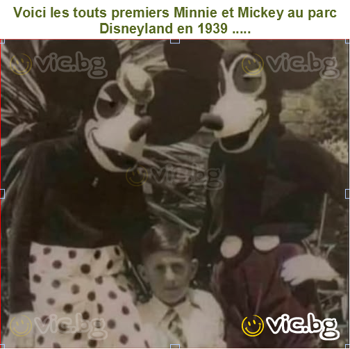 Voici les touts premiers Minnie et Mickey au parc Disneyland en 1939 .....