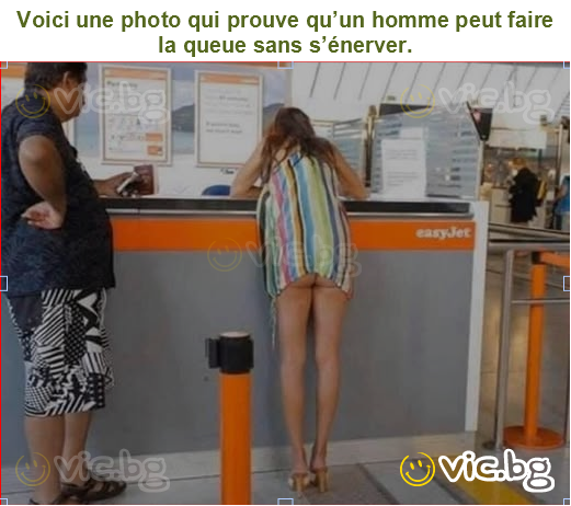 Voici une photo qui prouve qu’un homme peut faire la queue sans s’énerver.