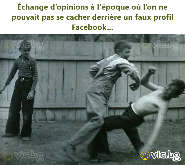 Échange d’opinions à l’époque où l’on ne pouvait pas se cacher derrière un faux profil Facebook...