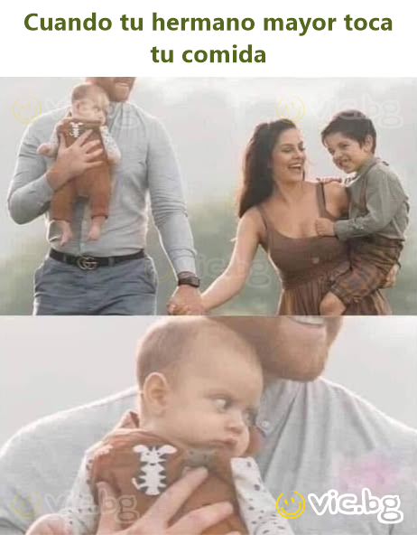 Cuando tu hermano mayor toca tu comida