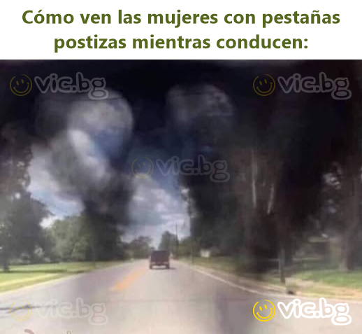 Cómo ven las mujeres con pestañas postizas mientras conducen: