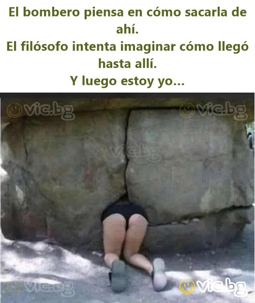 El bombero piensa en cómo sacarla de ahí. El filósofo intenta imaginar cómo llegó hasta allí. Y luego estoy yo…