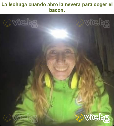 La lechuga cuando abro la nevera para coger el bacon.