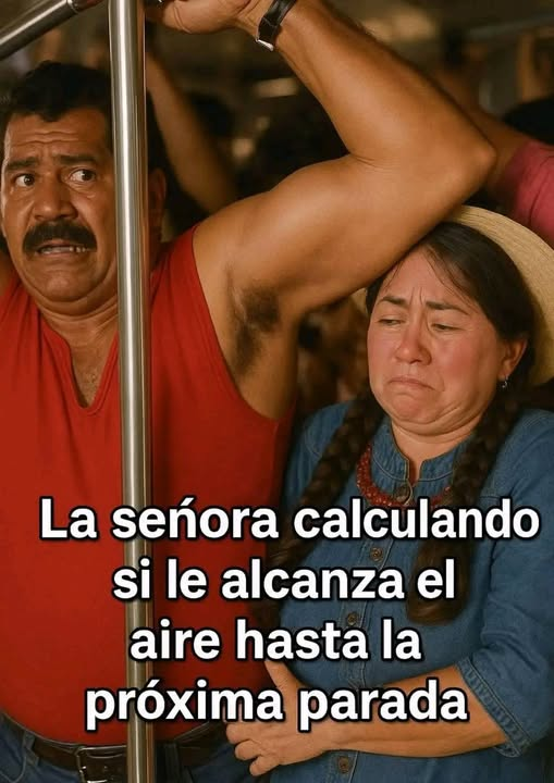 La señora calculando si le alcanza el aire hasta la a PECES