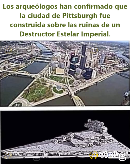 Los arqueólogos han confirmado que la ciudad de Pittsburgh fue construida sobre las ruinas de un Destructor Estelar Imperial.