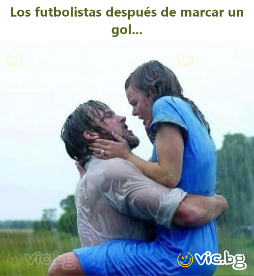 Los futbolistas después de marcar un gol...