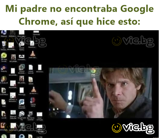 Mi padre no encontraba Google Chrome, así que hice esto: