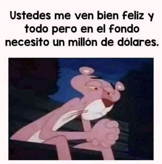 Ustedes me ven bien Feliz y todo pero en el fondo necesito un millön de dölares.