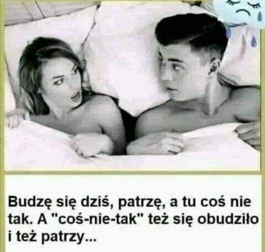 Budze sie dzis, patrze, a tu cos nie tak.  A "cos-nie-tak" tez sie obudzilo i tez patrzy...