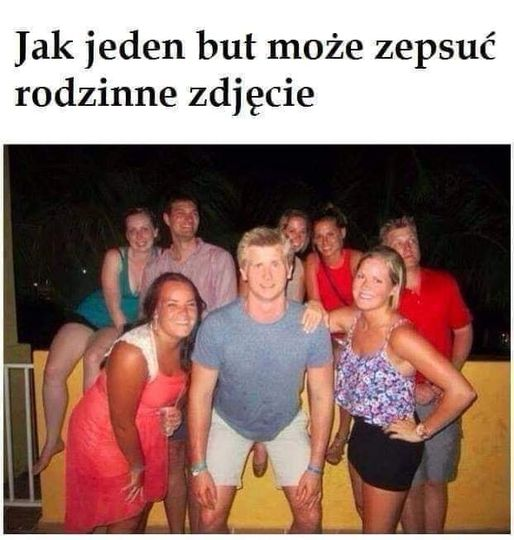 Jak jeden but moze zepsué rodzinne zdjecie