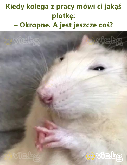 Kiedy kolega z pracy mówi ci jakąś plotkę: – Okropne. A jest jeszcze coś?