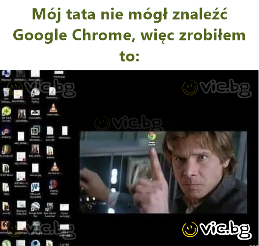 Mój tata nie mógł znaleźć Google Chrome, więc zrobiłem to: