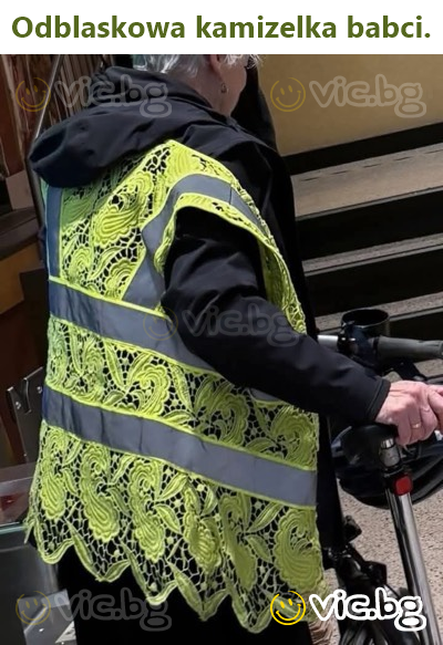 Odblaskowa kamizelka babci.