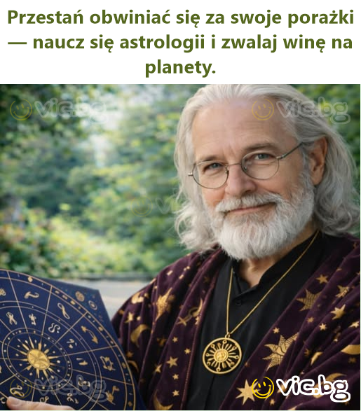 Przestań obwiniać się za swoje porażki — naucz się astrologii i zwalaj winę na planety.