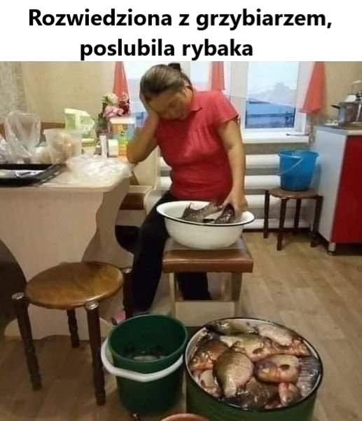 Rozwiedziona z grzybiarzem, poslubila rybaka