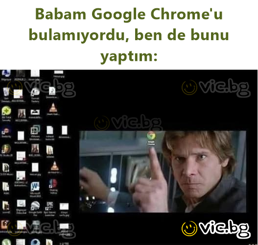 Babam Google Chrome'u bulamıyordu, ben de bunu yaptım: