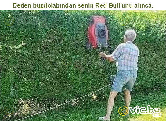 Deden buzdolabından senin Red Bull'unu alınca.