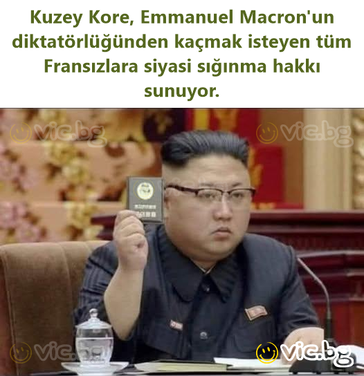 Kuzey Kore, Emmanuel Macron'un diktatörlüğünden kaçmak isteyen tüm Fransızlara siyasi sığınma hakkı sunuyor.