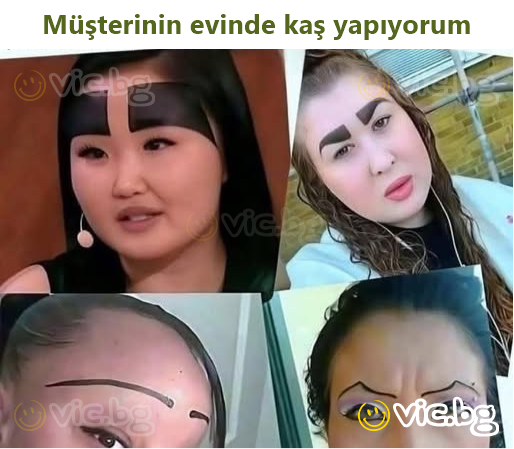 Müşterinin evinde kaş yapıyorum